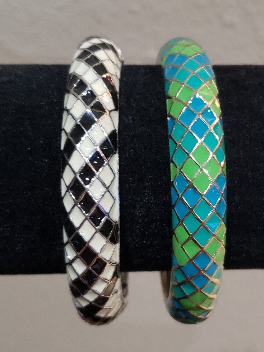 Snake Patterned  Enamel Hinge Bracelet Bundle Set Of 2              *PRICE FIRM*